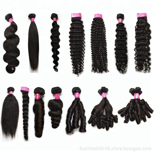 Hair Extensions Bundle Wholesale in India Single Donor Raw Human with Closure Double Drawn Indian with 13*4 Frontal Remy Hair